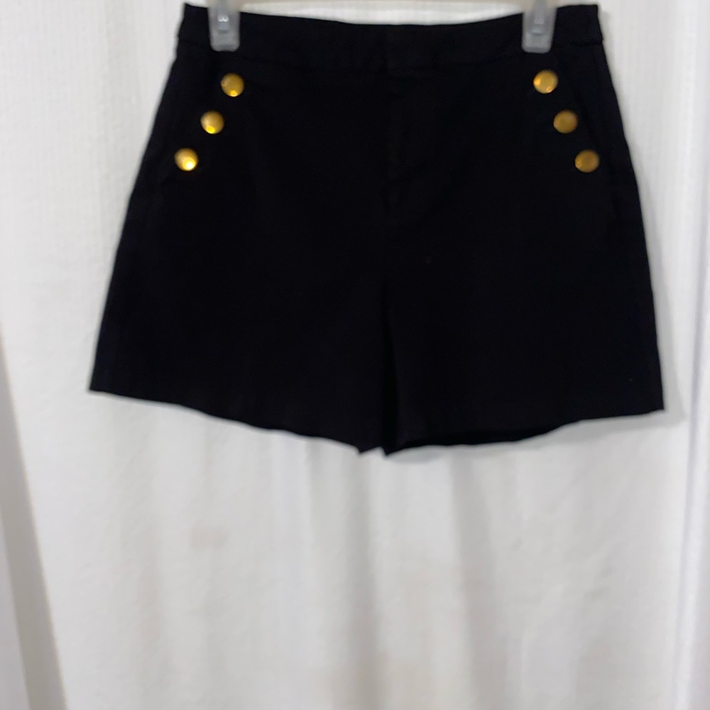 Maurices High Waist Black Shorts with Gold Buttons